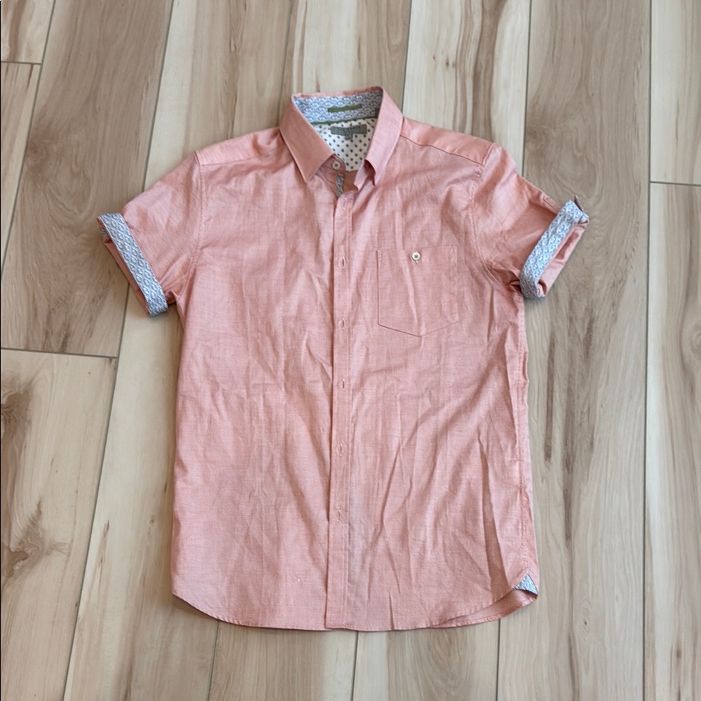 Men's Peach Short Sleeve Shirt